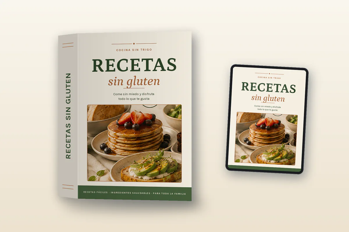 Portada del eBook Recetas Sin Gluten con panes y platos caseros preparados sin trigo